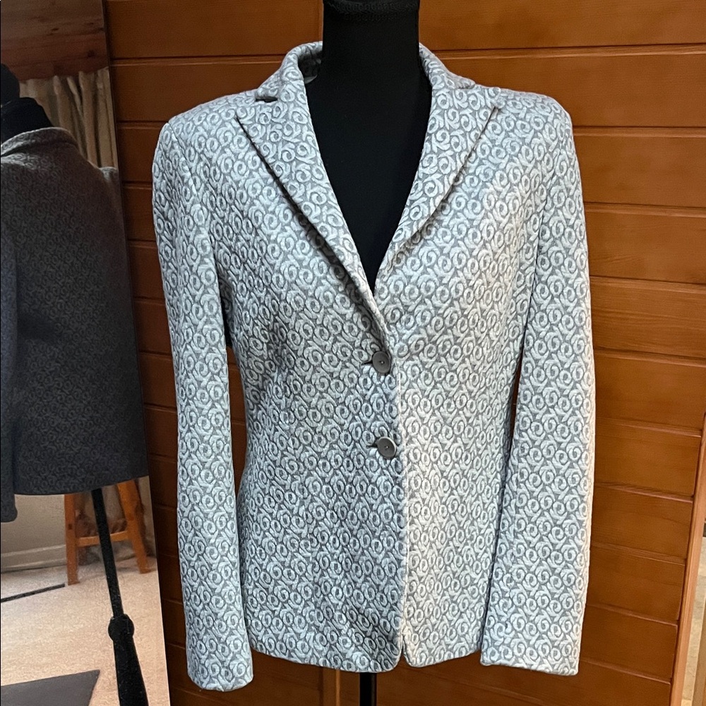 Zanella Light Gray Patterned Blazer - image 3